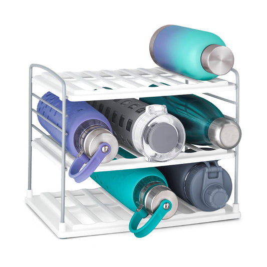 YouCopia Bottle Organizer – Adjustable Water Bottle Storage Rack White