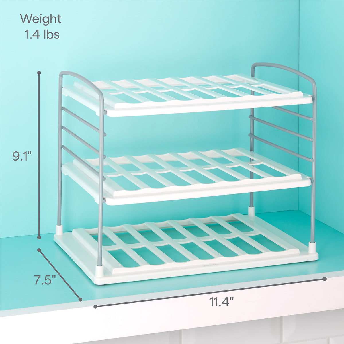 YouCopia Bottle Organizer – Adjustable Water Bottle Storage Rack White