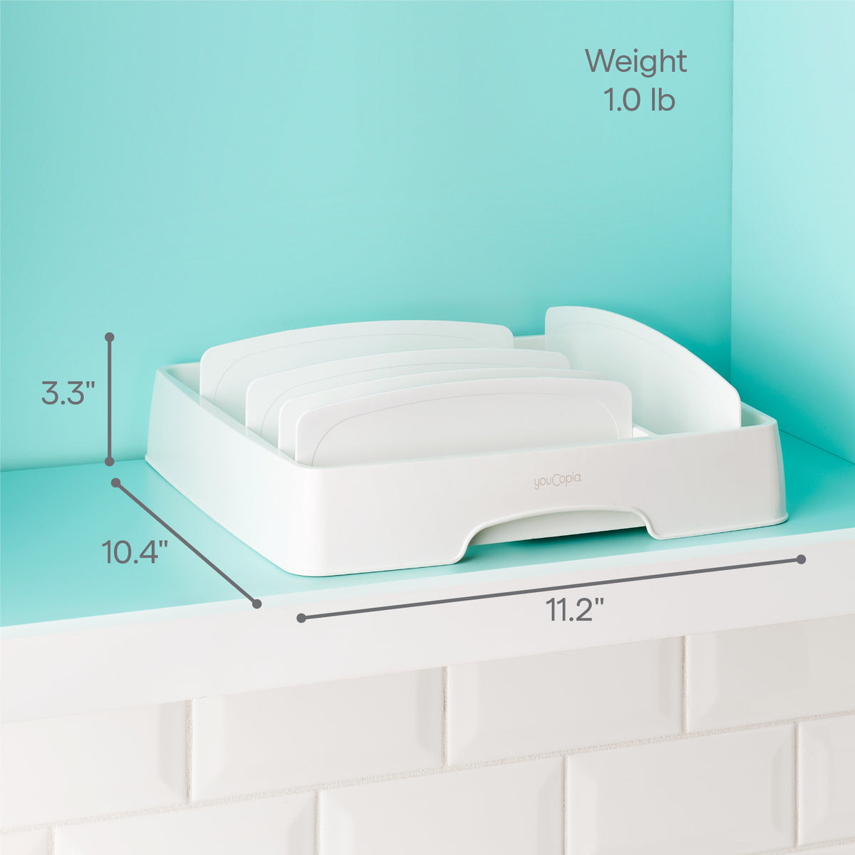 Youcopia StoraLid 23cm Medium Lid Organiser - White