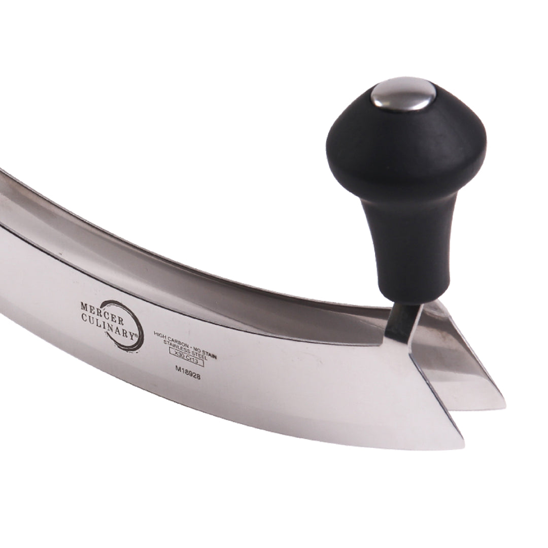 Mercer Culinary Millenia Double Blade Mezzaluna PP Handles 20cm - Black