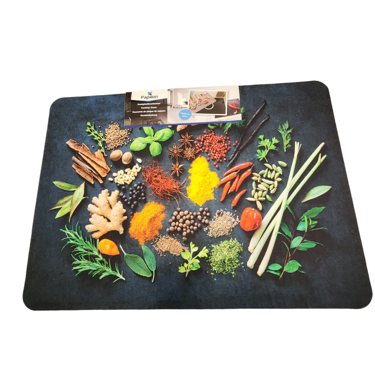 Papillon Rectangular Induction Cooktop Protector - Spices & Peppers