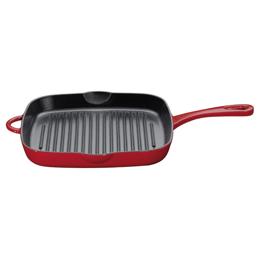 Kuechenprofi Provence Cast Iron Grill Pan High - Red