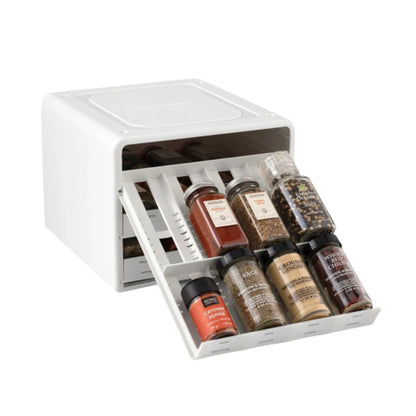 YouCopia SpiceStack Adjustable 24-Spice Bottle Organizer - White
