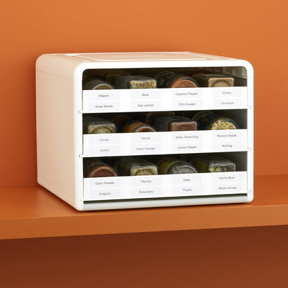 YouCopia SpiceStack Adjustable 24-Spice Bottle Organizer - White