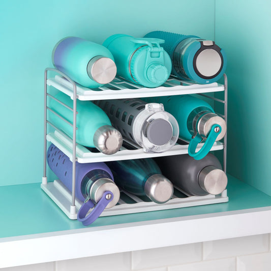 YouCopia Bottle Organizer – Adjustable Water Bottle Storage Rack White