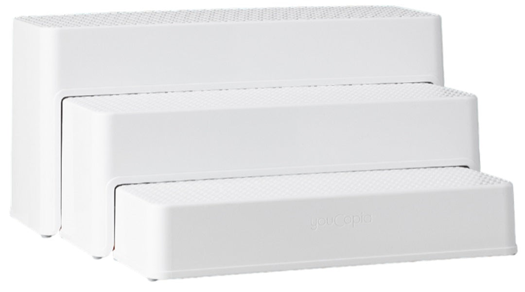 YouCopia ShelfSteps 3-Shelf Pantry Can Organizer - White