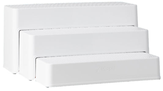 YouCopia ShelfSteps 3-Shelf Pantry Can Organizer - White