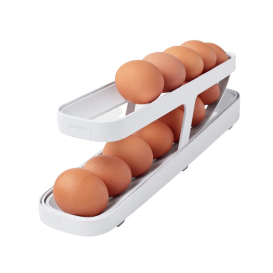 YouCopia RollDown Egg Dispenser Two-Tier - White