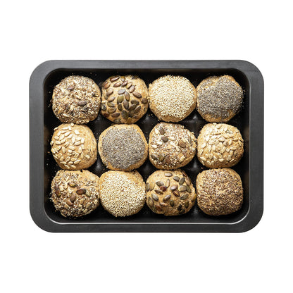 Zenker Black Metallic 12-Cup Bread Roll Baking Pan – Non-Stick 36x27x5cm