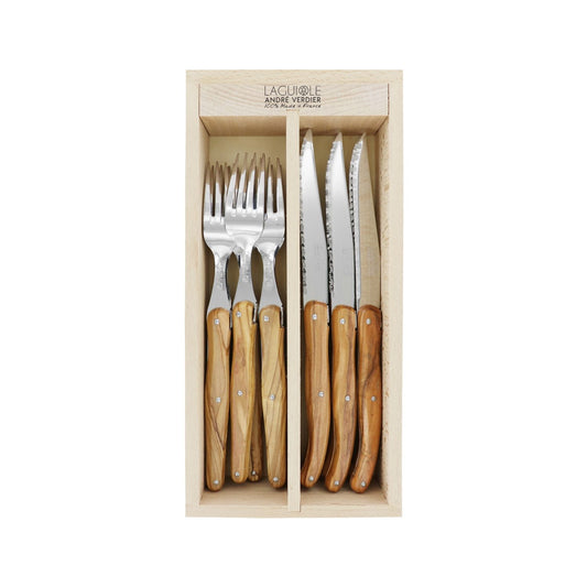 Andre Verdier Cutlery Set 12pc - Olive Wood
