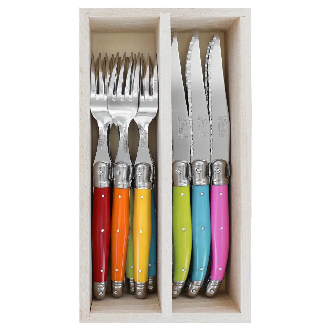 Andre Verdier Steak Knives & Forks Set 12pc - Spring