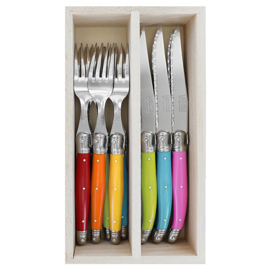 Andre Verdier Steak Knives & Forks Set 12pc - Spring