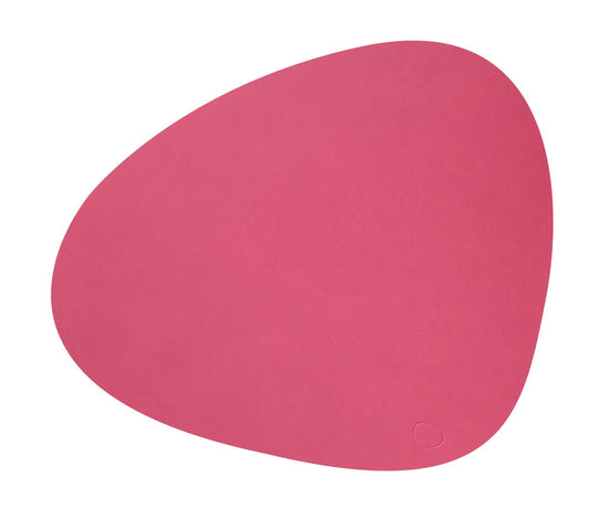 LIND DNA Nupo Leather Table Mat Curved Large - Raspberry