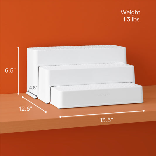 YouCopia ShelfSteps 3-Shelf Pantry Can Organizer - White
