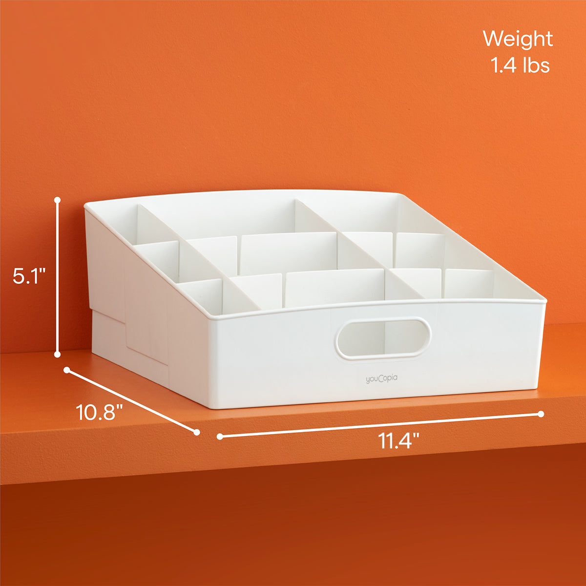 YouCopia ShelfBin Large 3-Tier Adjustable Bin - White
