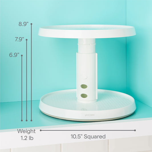 YouCopia 2-Tier Turntable Kitchen Organizer- White