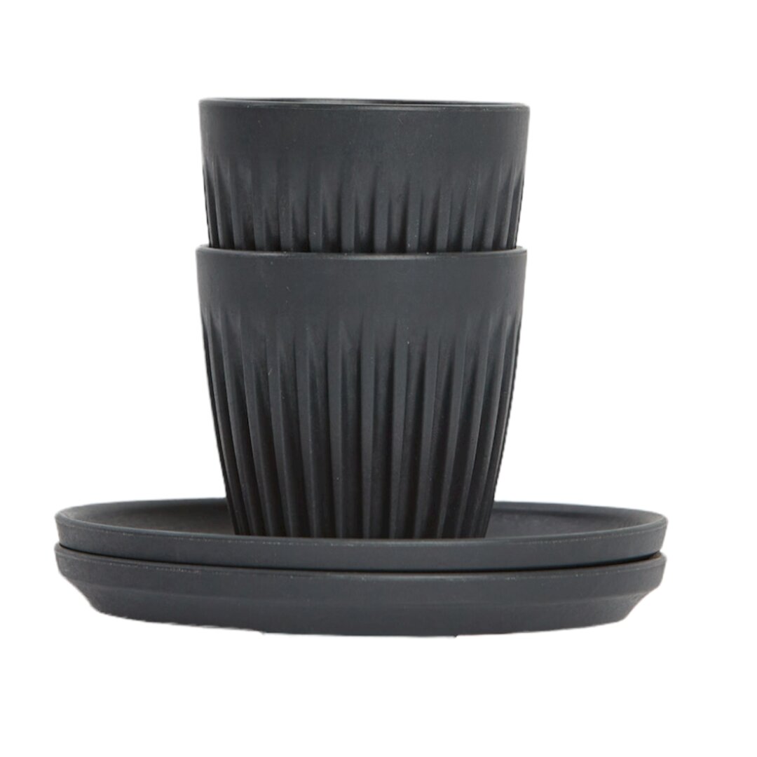 Huskee Espresso Set 90ml, Set of 2  - Charcoal