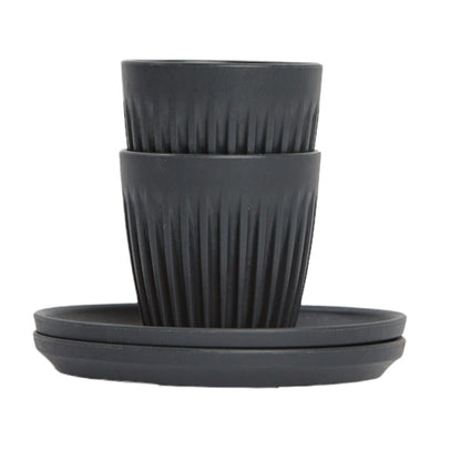 Huskee Espresso Set 90ml, Set of 2  - Charcoal