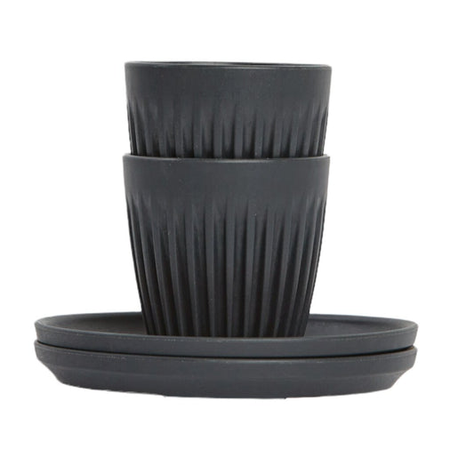 Huskee Espresso Set 90ml, Set of 2  - Charcoal