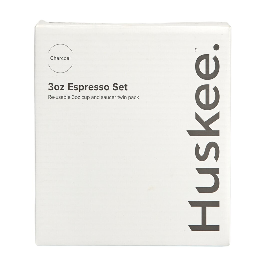 Huskee Espresso Set 90ml, Set of 2  - Charcoal