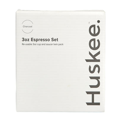Huskee Espresso Set 90ml, Set of 2  - Charcoal
