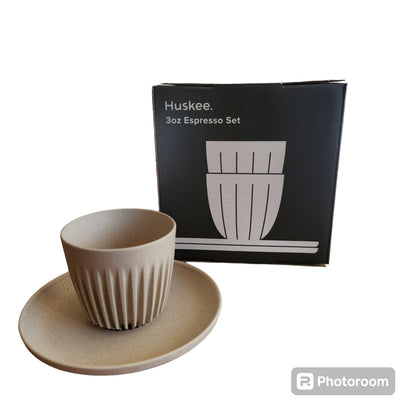 Huskee Espresso set 90ml, Set of 2 - Natural