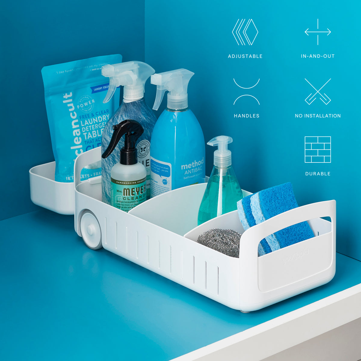 YouCopia RollOut Under Sink Caddy Organzizer- White