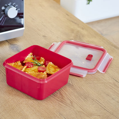 Emsa Clip & Micro Square Lunch Box with Practical Microwave Valve  1.3Lt