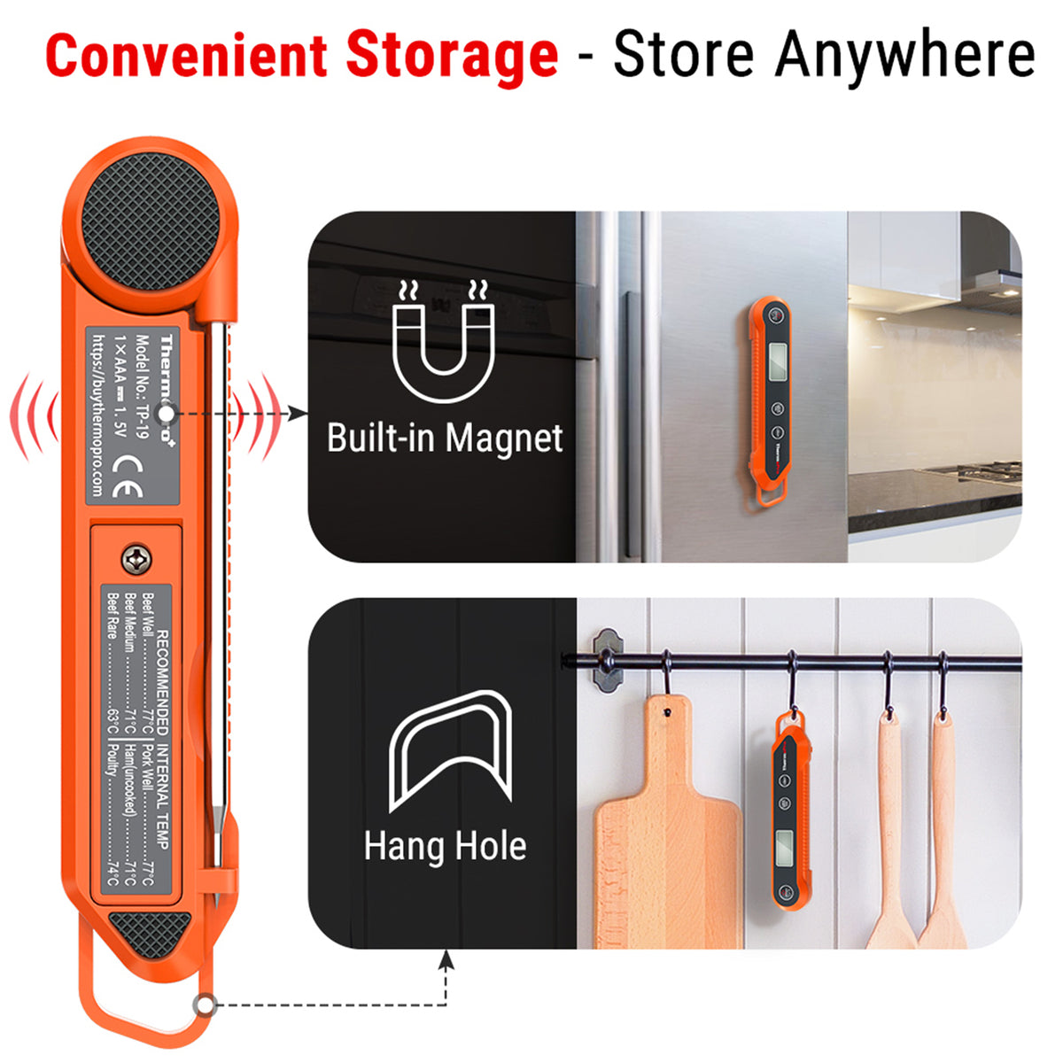 ThermoPro Thermometer Instant Read Swivel Probe - Boxed