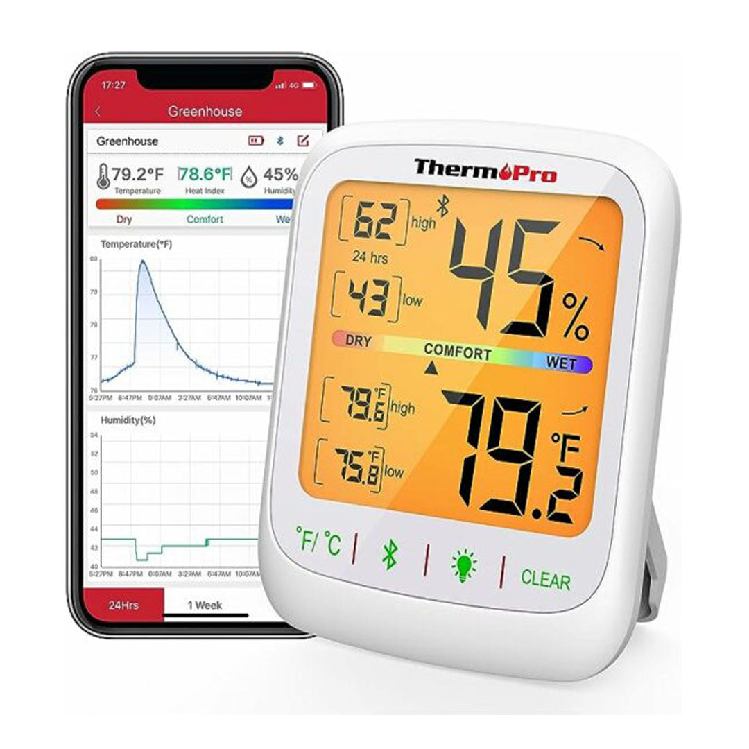 ThermoPro Hygrometer & Thermometer Bluetooth with App Alert