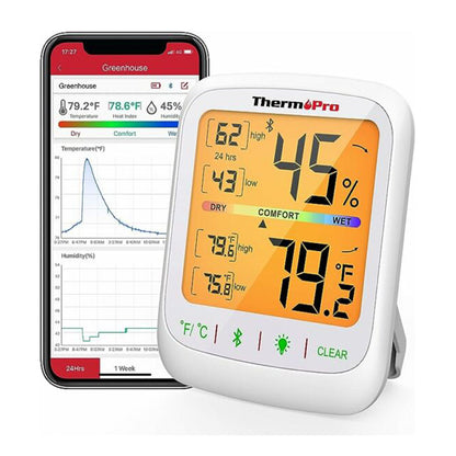 ThermoPro Hygrometer & Thermometer Bluetooth with App Alert